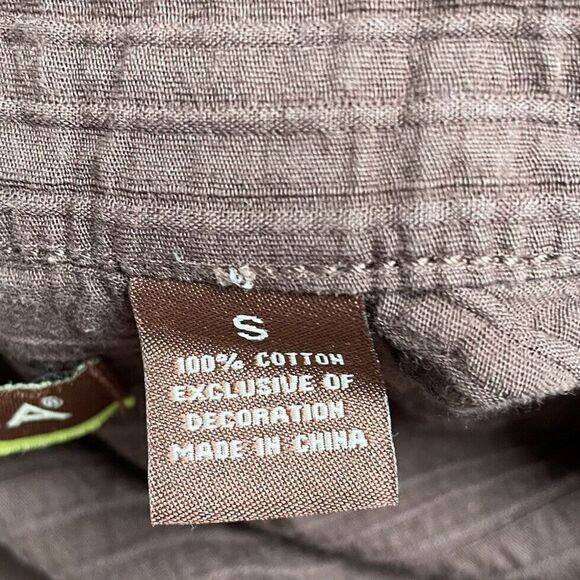 CUBAVERA Womens Brown Popover Top Small S Cotton Embroidered Detail Long-Sleeve - Picture 7 of 8